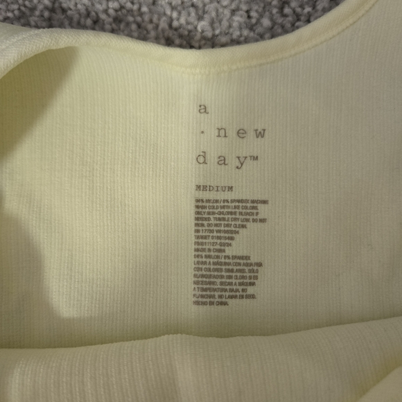 A New Day Women's Light Yellow Cropped Ribbed Tank Top - Picture 3 of 4